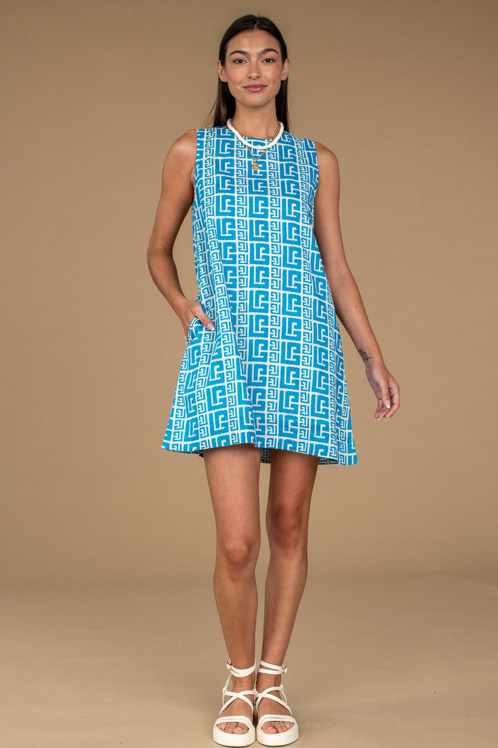 Ellie Dress in Greek Key