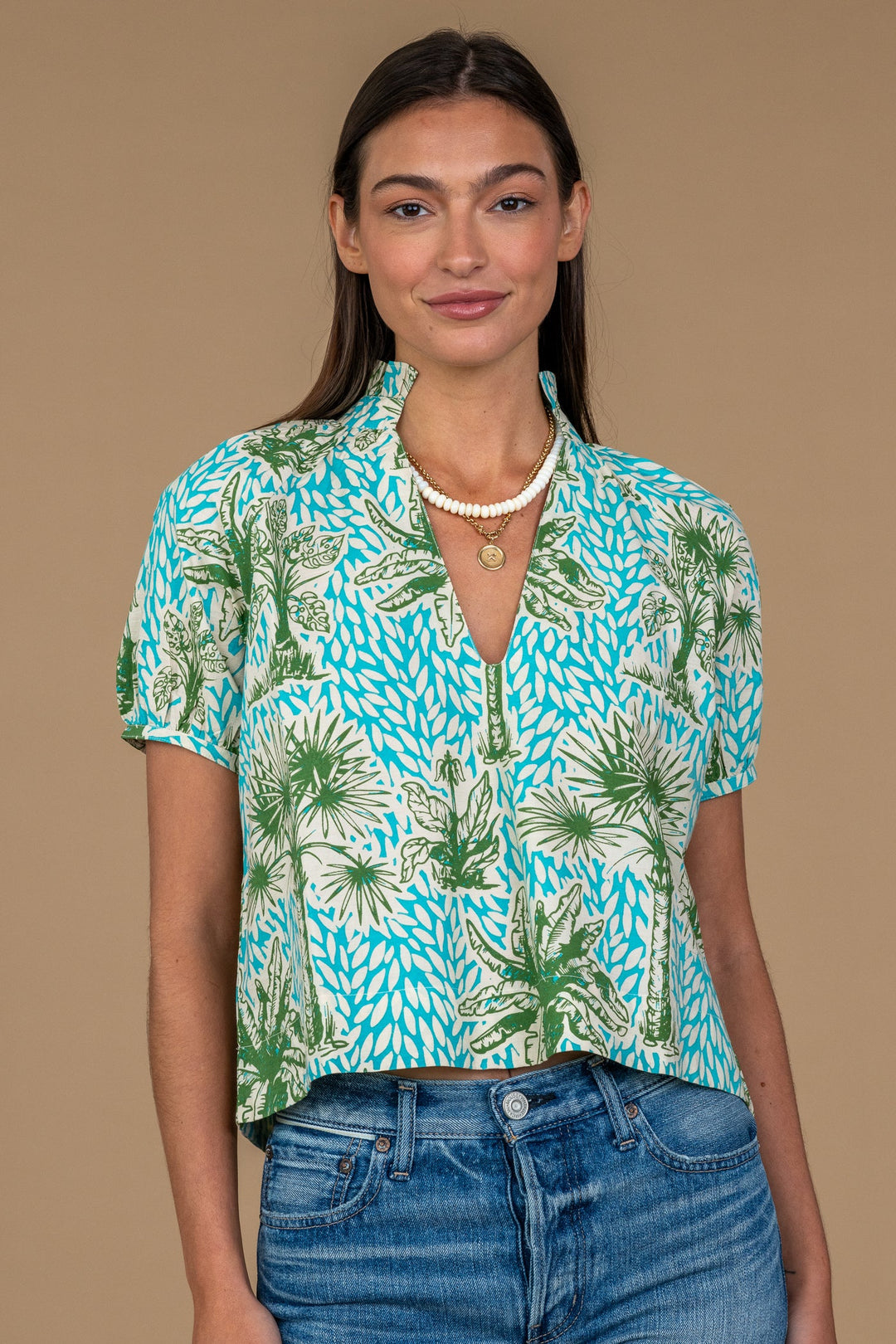 Elizabeth Top in Island Palm – How'd She Do That?