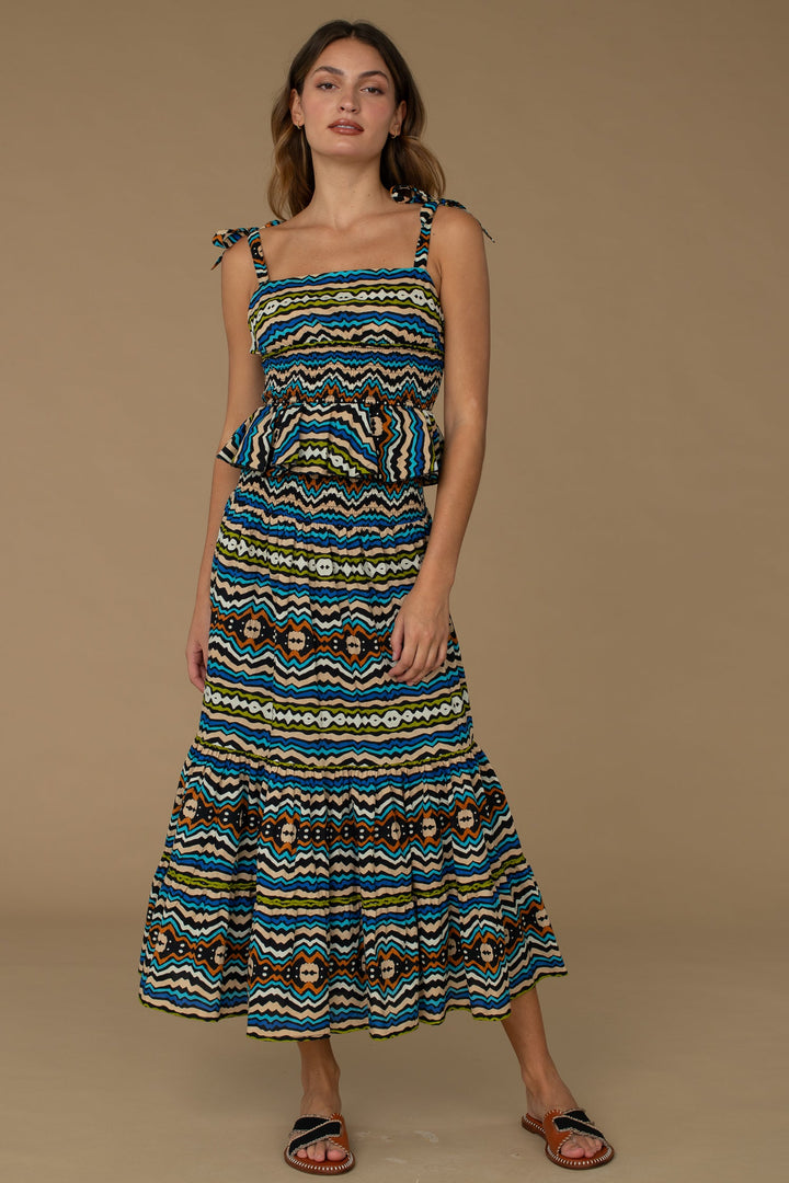 Izzy Skirt Dress in Ikat Stripe