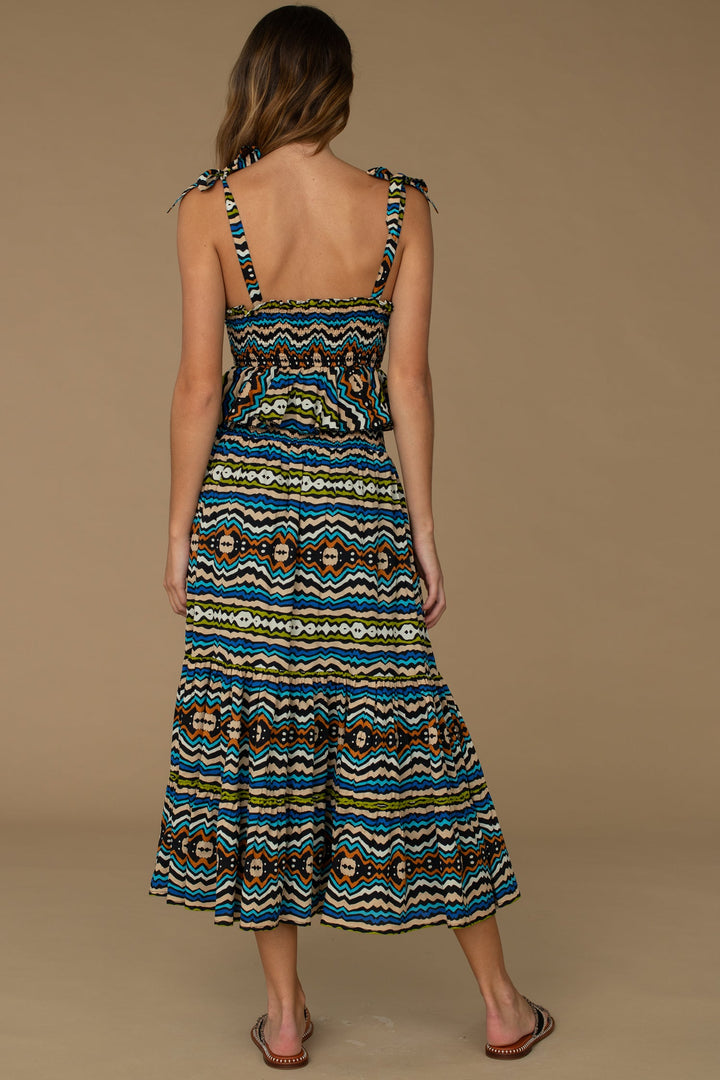 Izzy Skirt Dress in Ikat Stripe