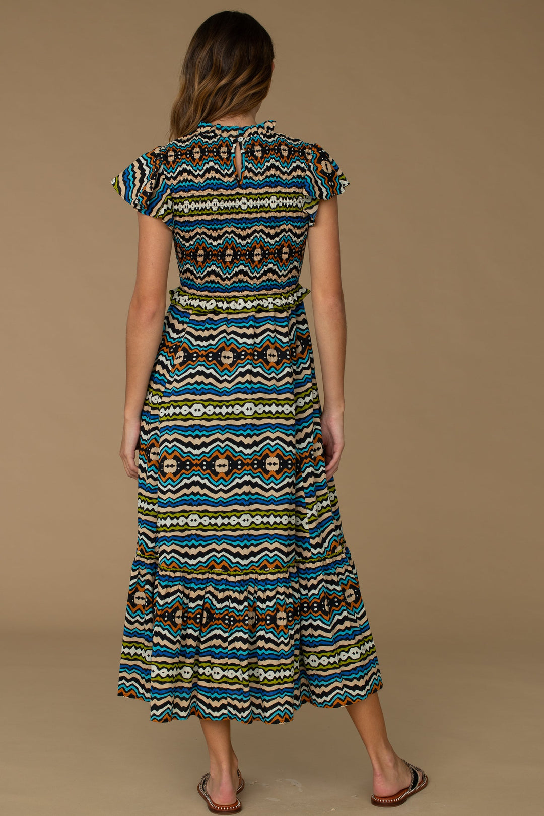 Lila Dress in Ikat Stripe