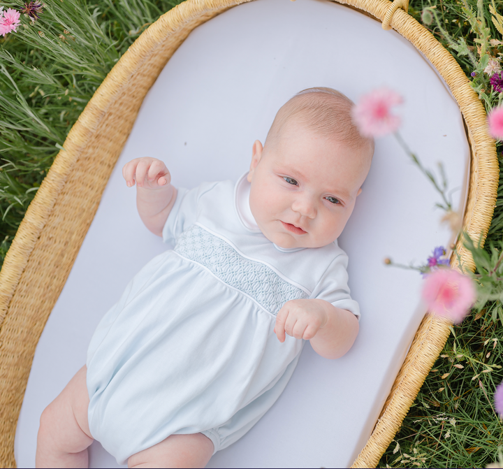 Basic Blue Smocked Bubble