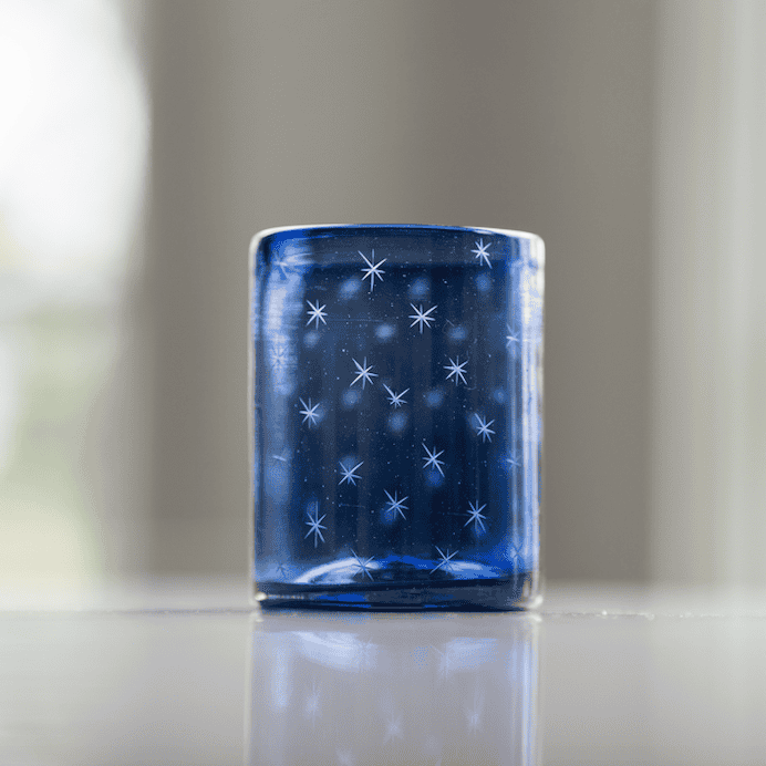 Starry Night Rocks Glass (French Blue)