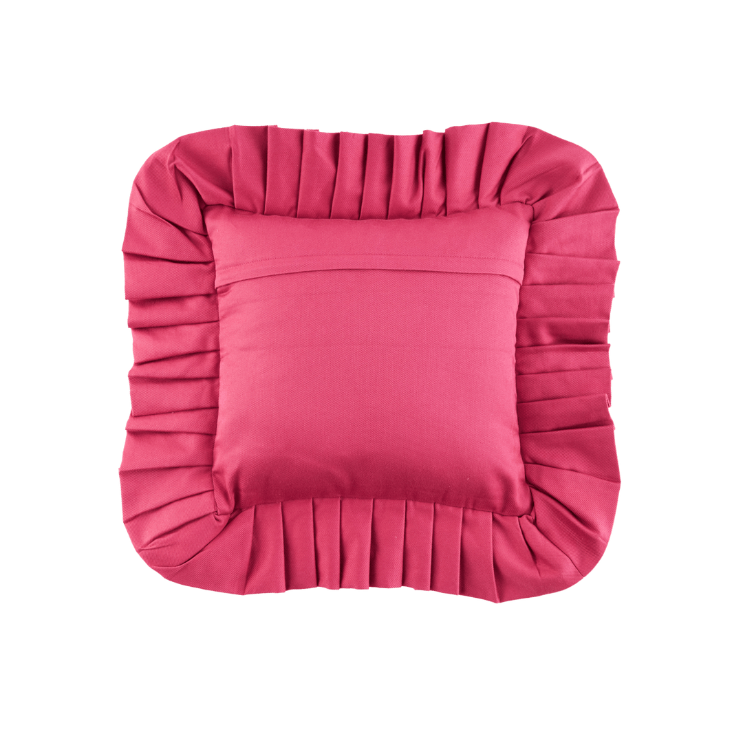 Ruffled Pillow Cover Blumen Orange