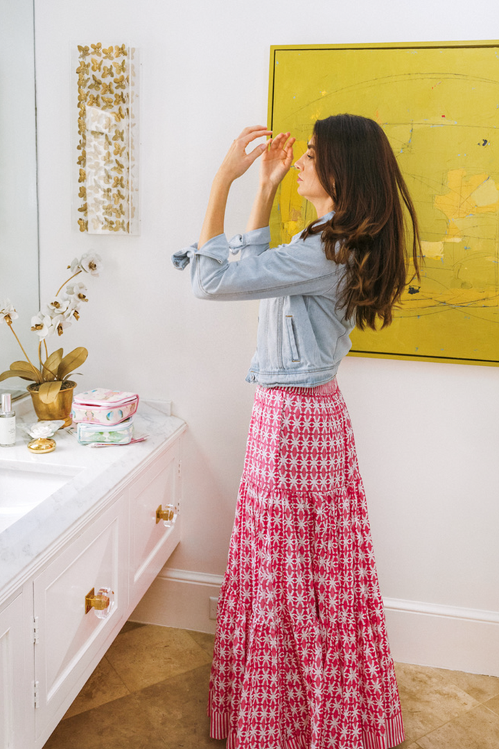 Triple Tiered Maxi Skirt - Spice Market Pink