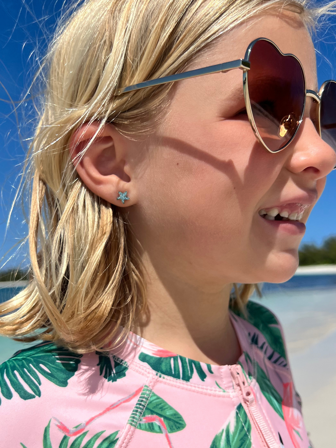 Kid Starfish Stud Earrings 14K