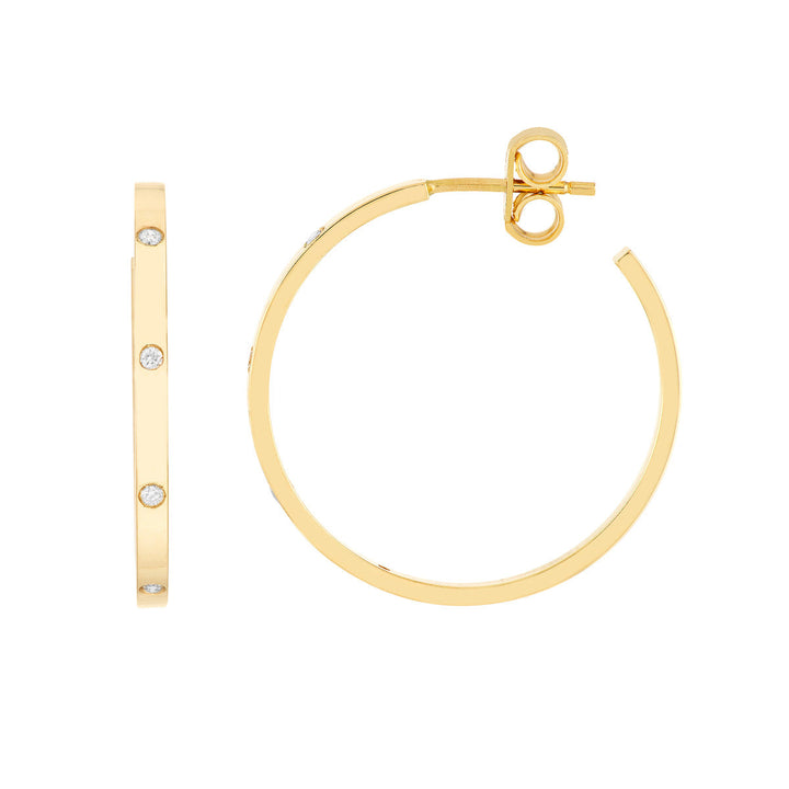 Flush Set Diamond Hoops