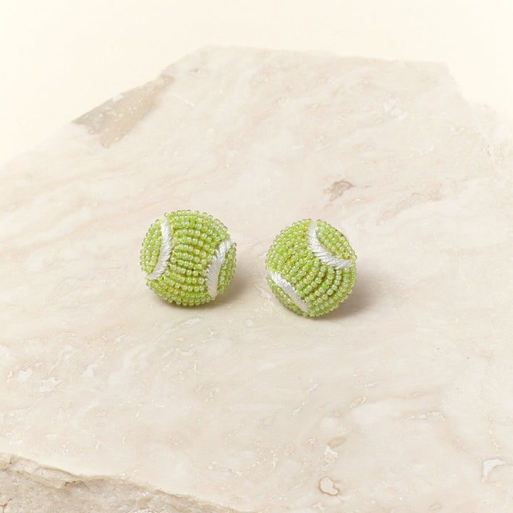 Tennis Ball Stud Earrings Yellow