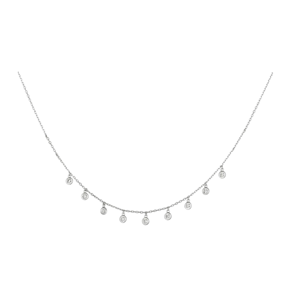 Diamond Drop Station Necklace