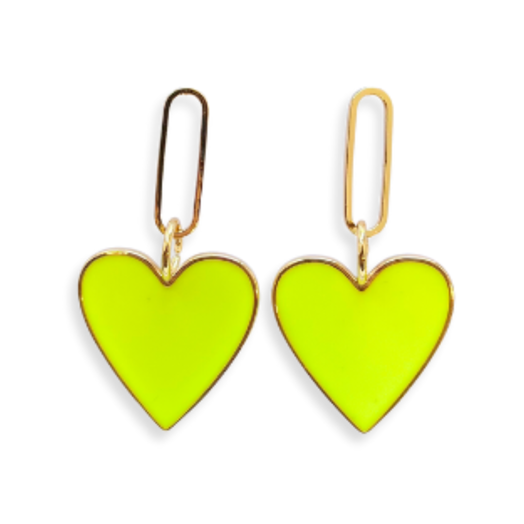 Hearts on Fire Earrings Neon