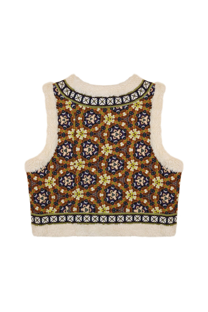 Willow Sherpa Reversible Vest - Chestnut Swirl