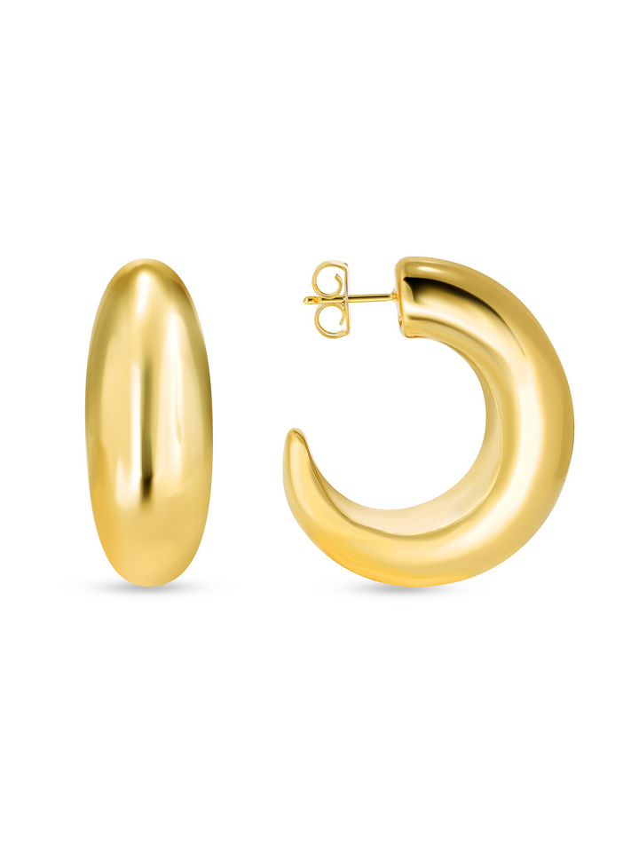 XL Teardrop Gold Hoop Earrings