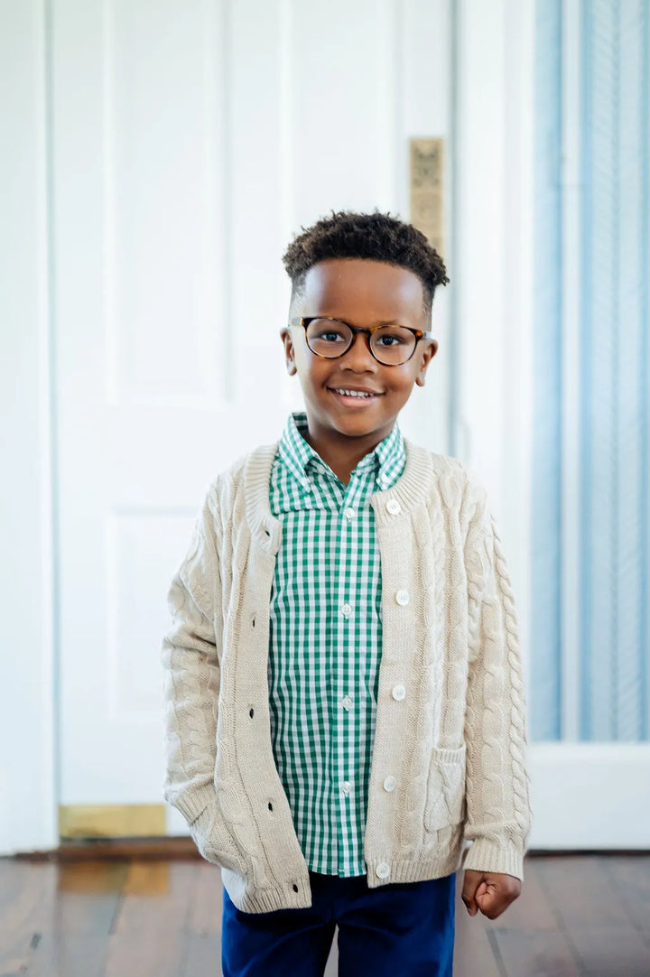 Oatmeal Cable Knit Cardigan