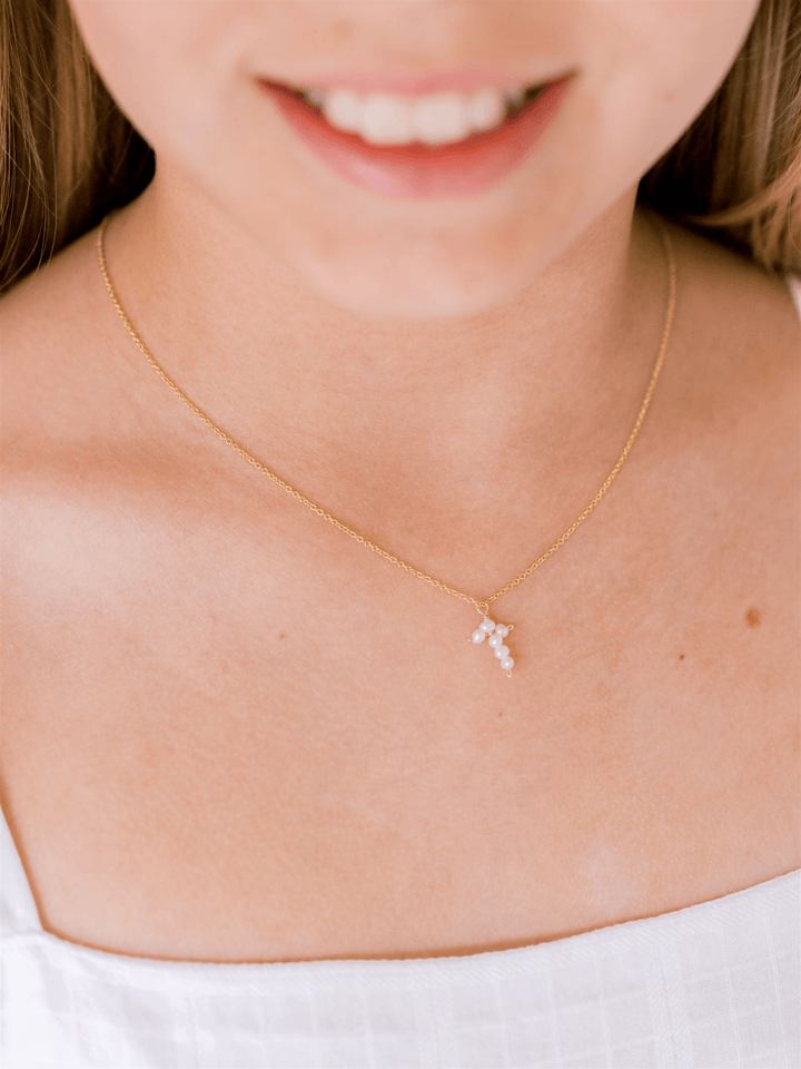 Cross Necklace in Pearl