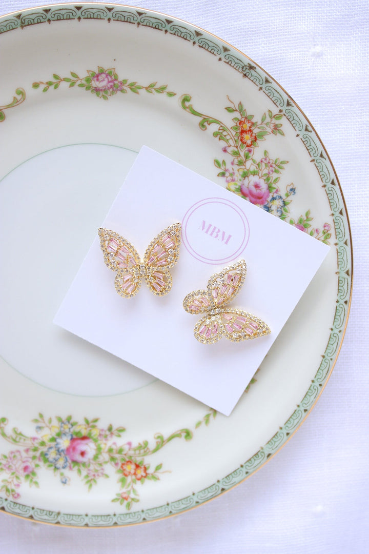 Bridget Butterfly Studs • Light Pink