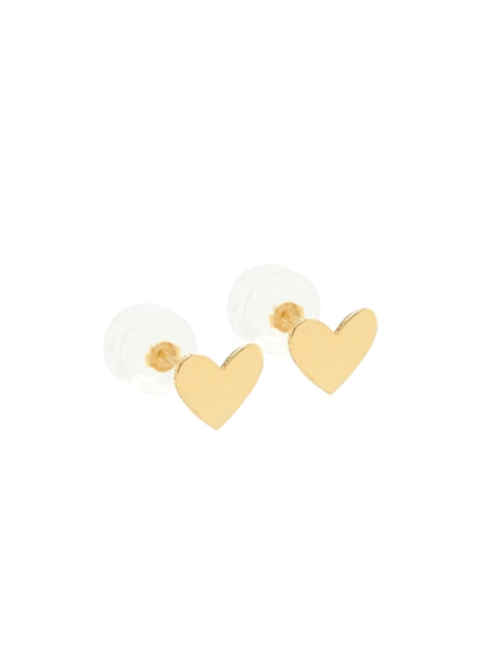 Kid Gold Heart Stud Earrings 14K