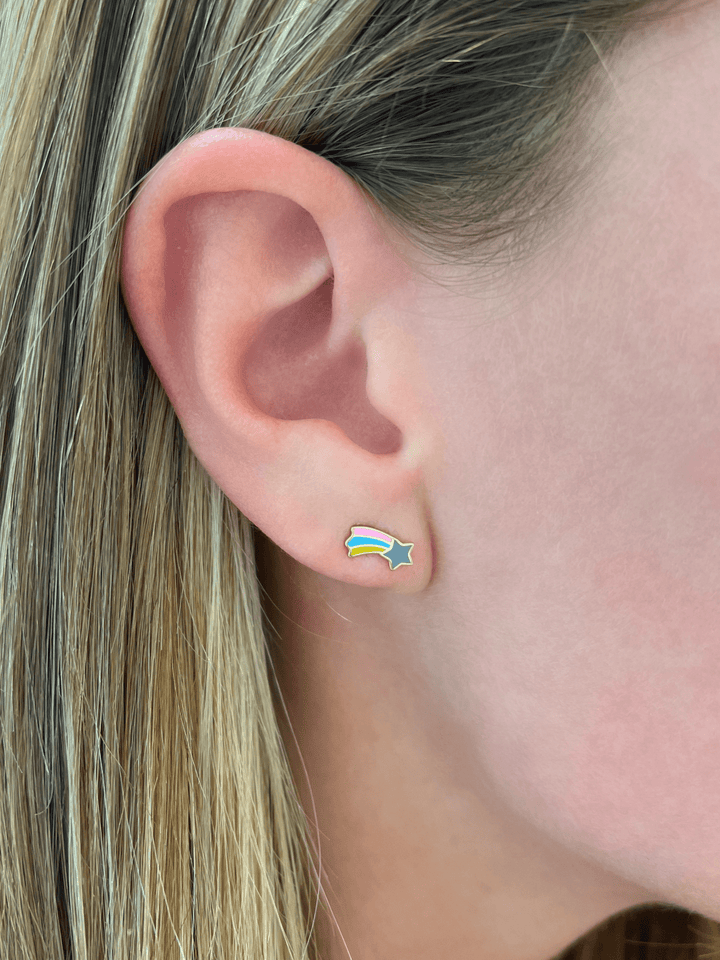 Kid Over the Rainbow Stud Earrings 14k