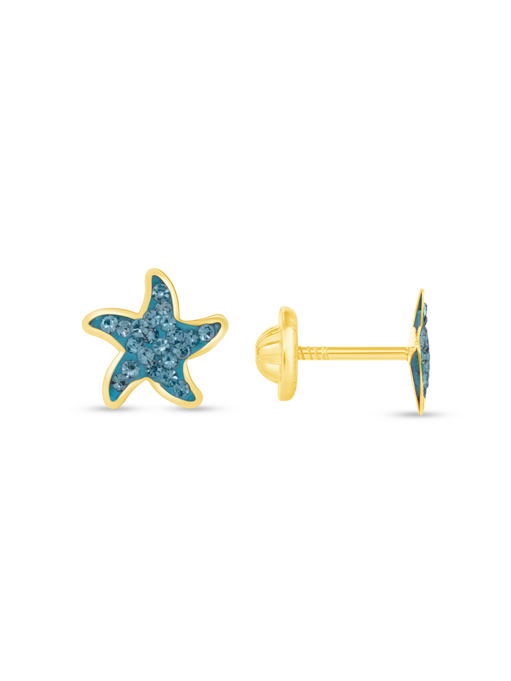 Kid Starfish Stud Earrings 14K