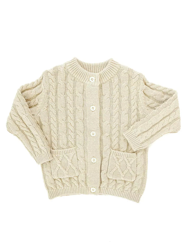 Oatmeal Cable Knit Cardigan