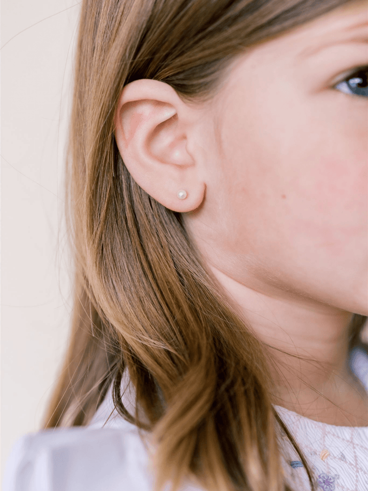 Kid Pearl Stud Earrings 14K