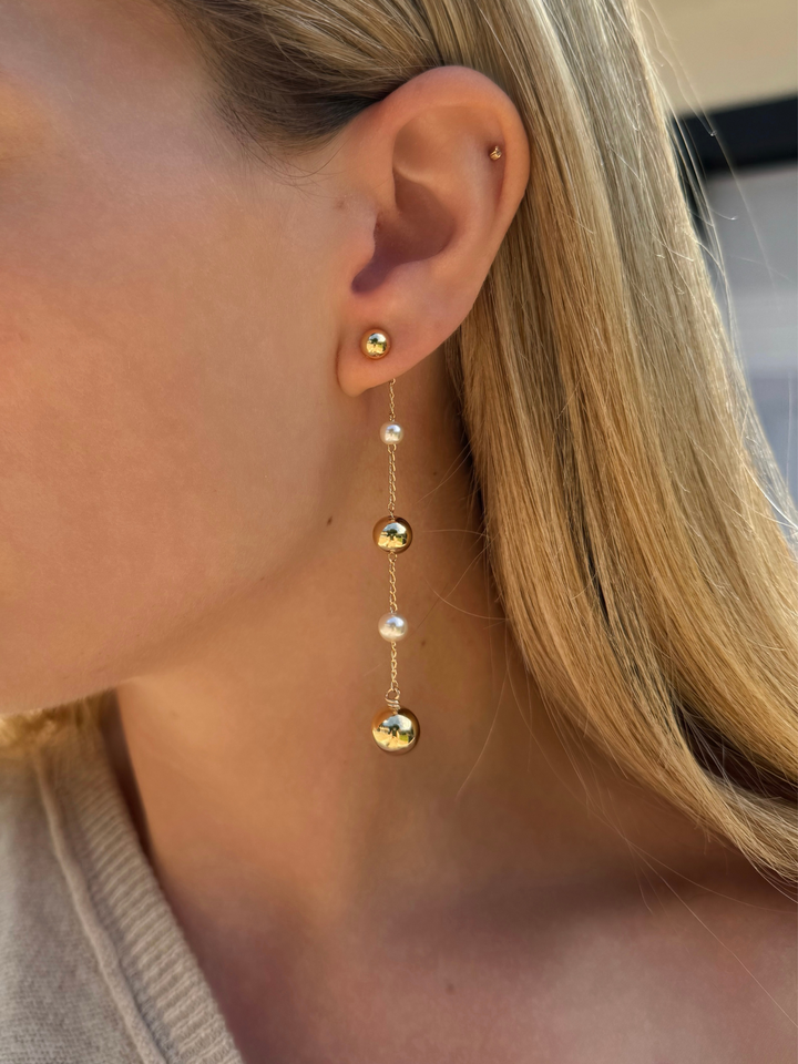 Bubble Pearl Chain Earrings