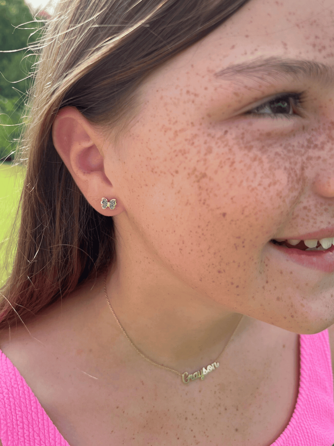 Kid Chloe Butterfly Stud Earrings 14K