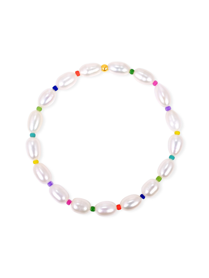 Emma Rainbow Pearl Stretch Bracelet