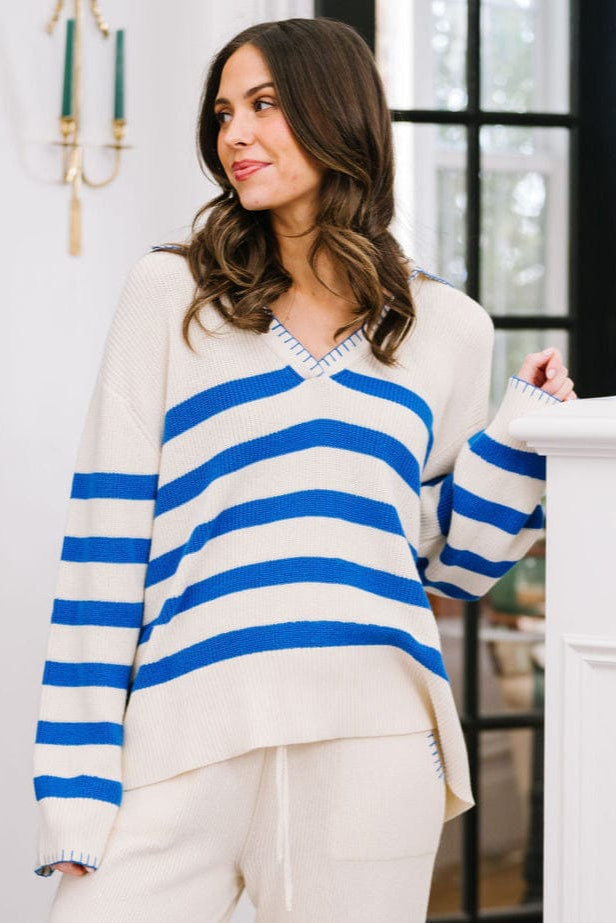 Blue Stripe Portia Pullover