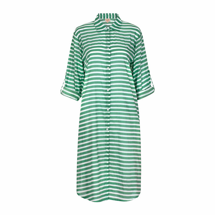 Green and White Stripe Alex Cover-Up