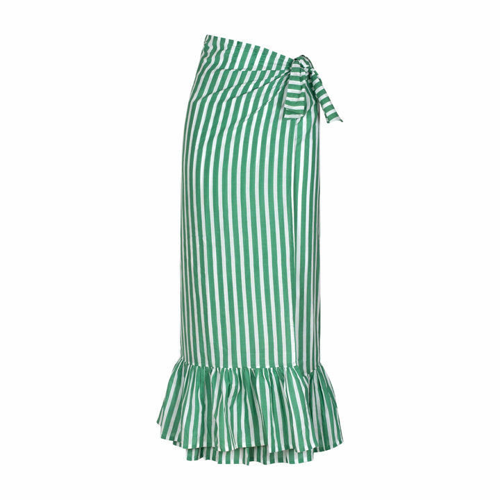 Green and White Stripe Vienna Sarong