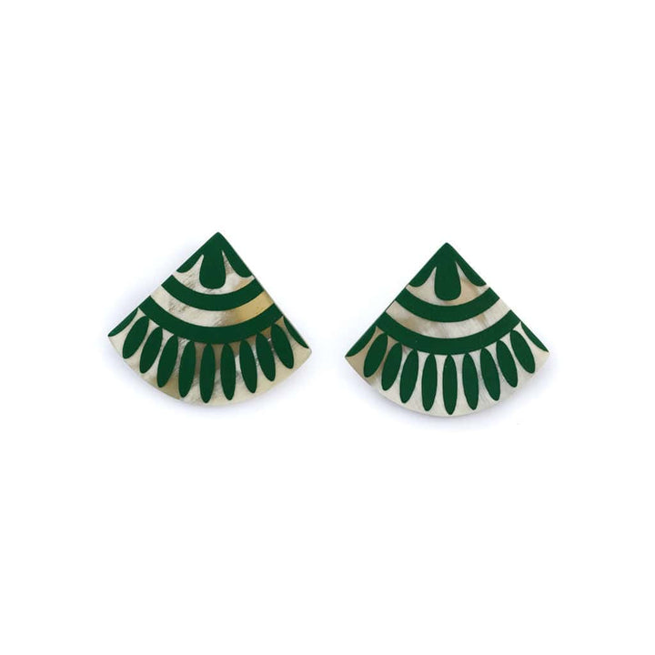 Green Porcelain Earrings