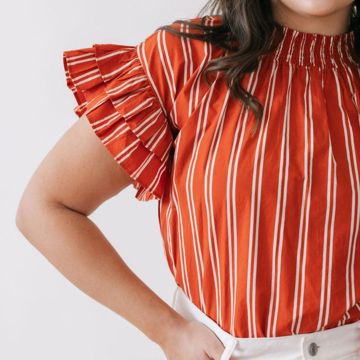 Hemingway Stripe Flutter Top