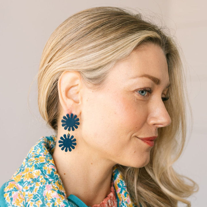 Navy Maria Double Dangles