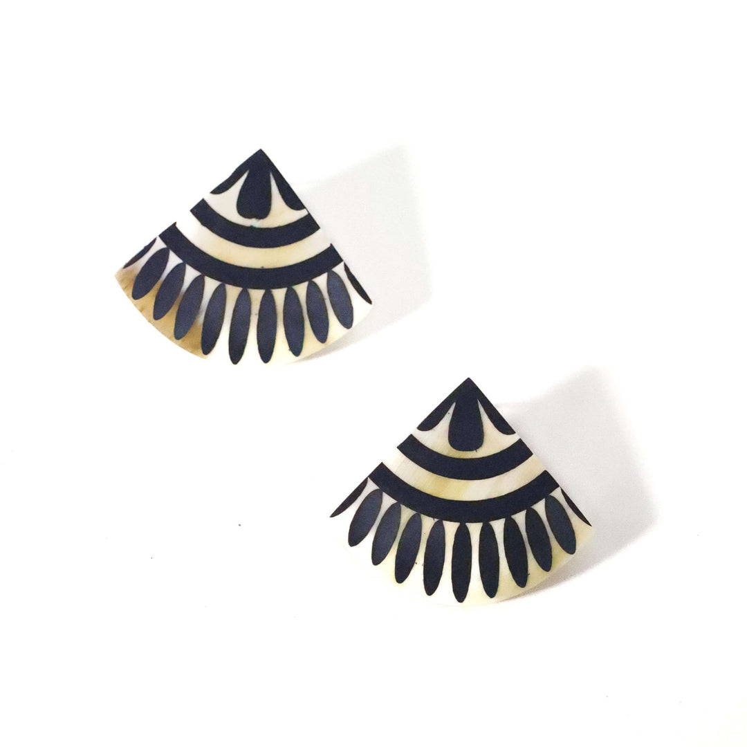 Navy Tile Earrings