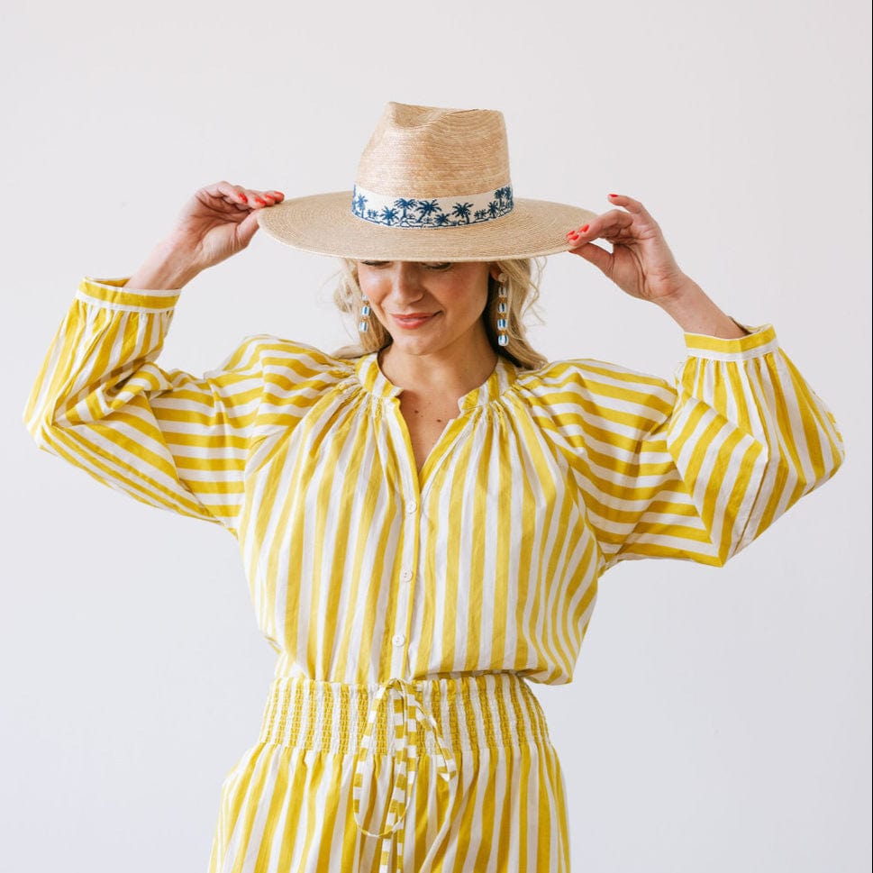 Tropical Toile Palm Hat