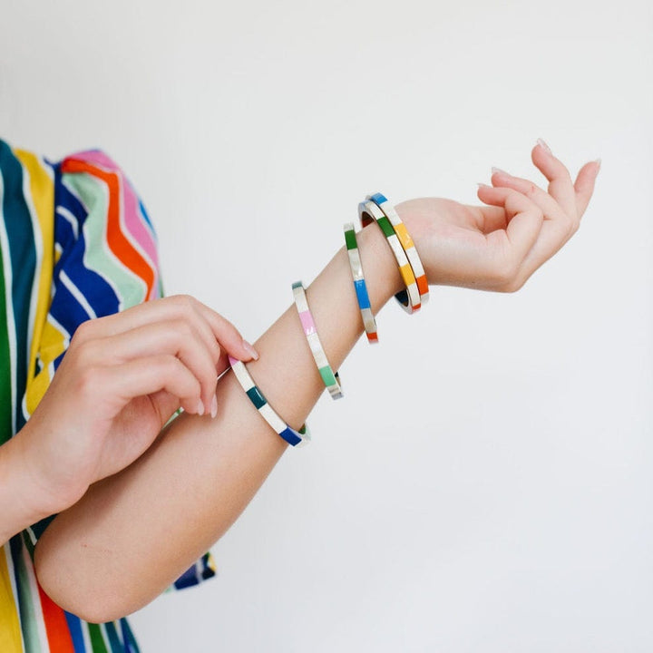 Watercolor Tile Bangle Set