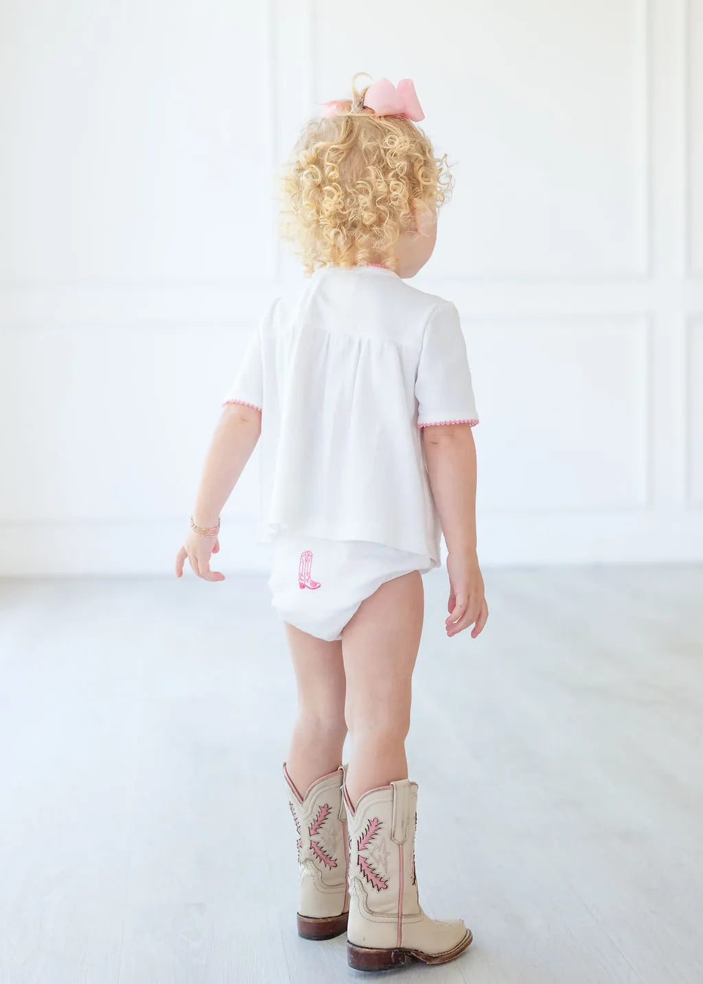 Pink Cowgirl Boots Layette Set