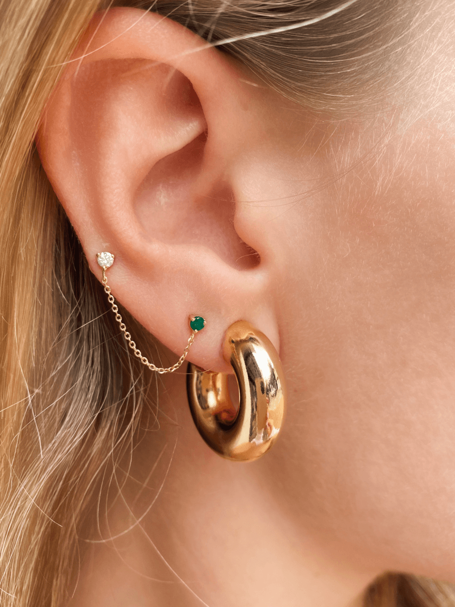 Tube Gold Hoop Earrings