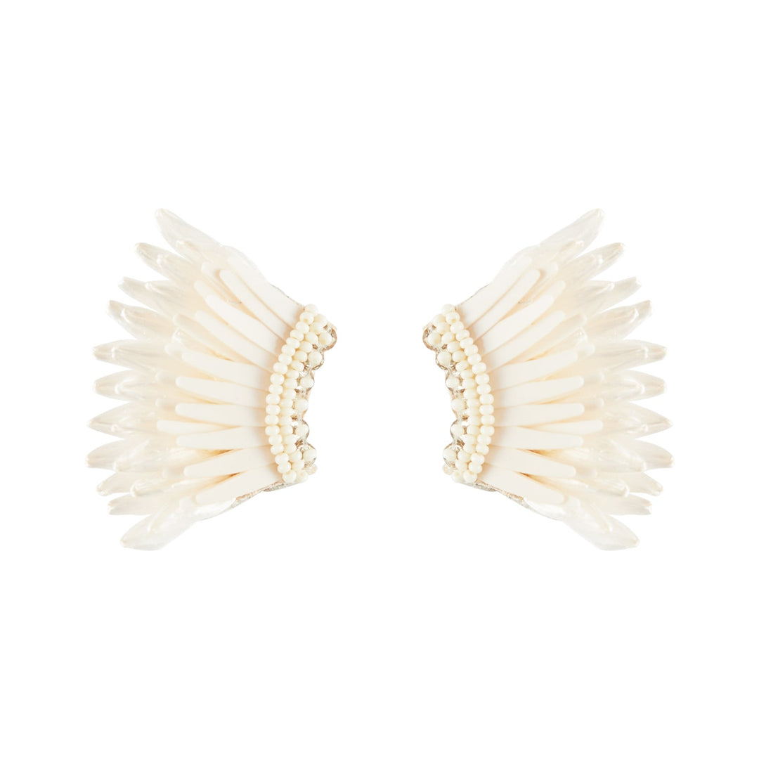 Mini Raffia Madeline Earrings White