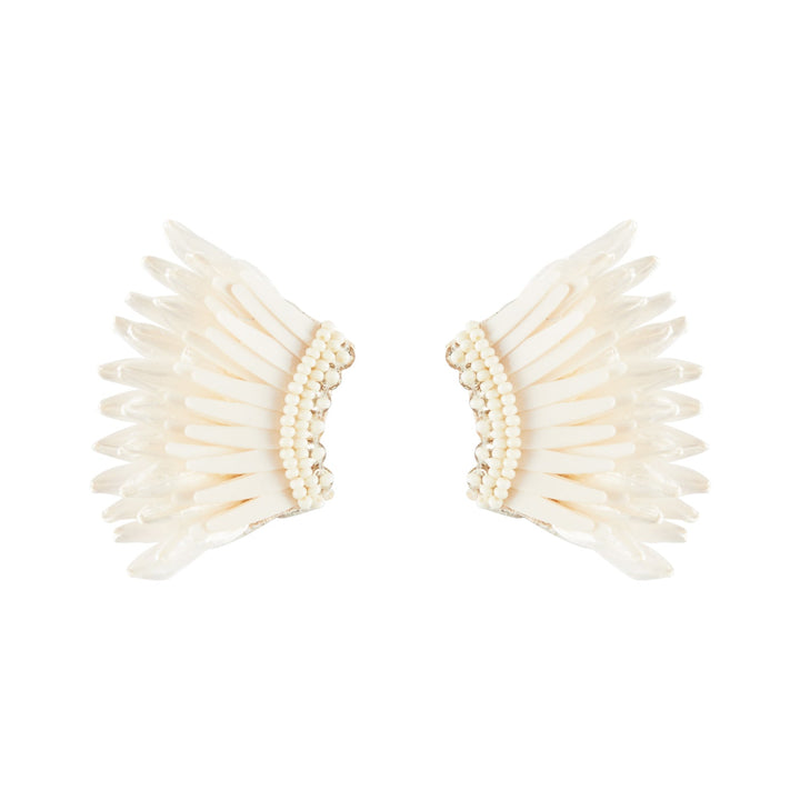 Mini Raffia Madeline Earrings White