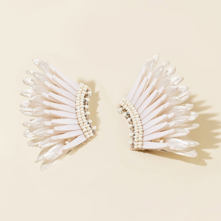 Mini Raffia Madeline Earrings White